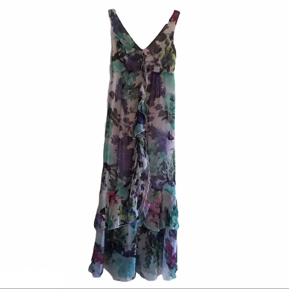 Chelsea and Theodore Sleeveless Floral Maxi Dress